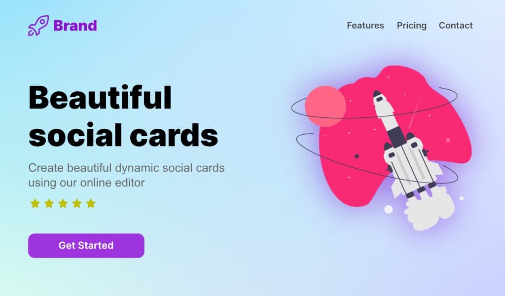 SocialCards editor interface